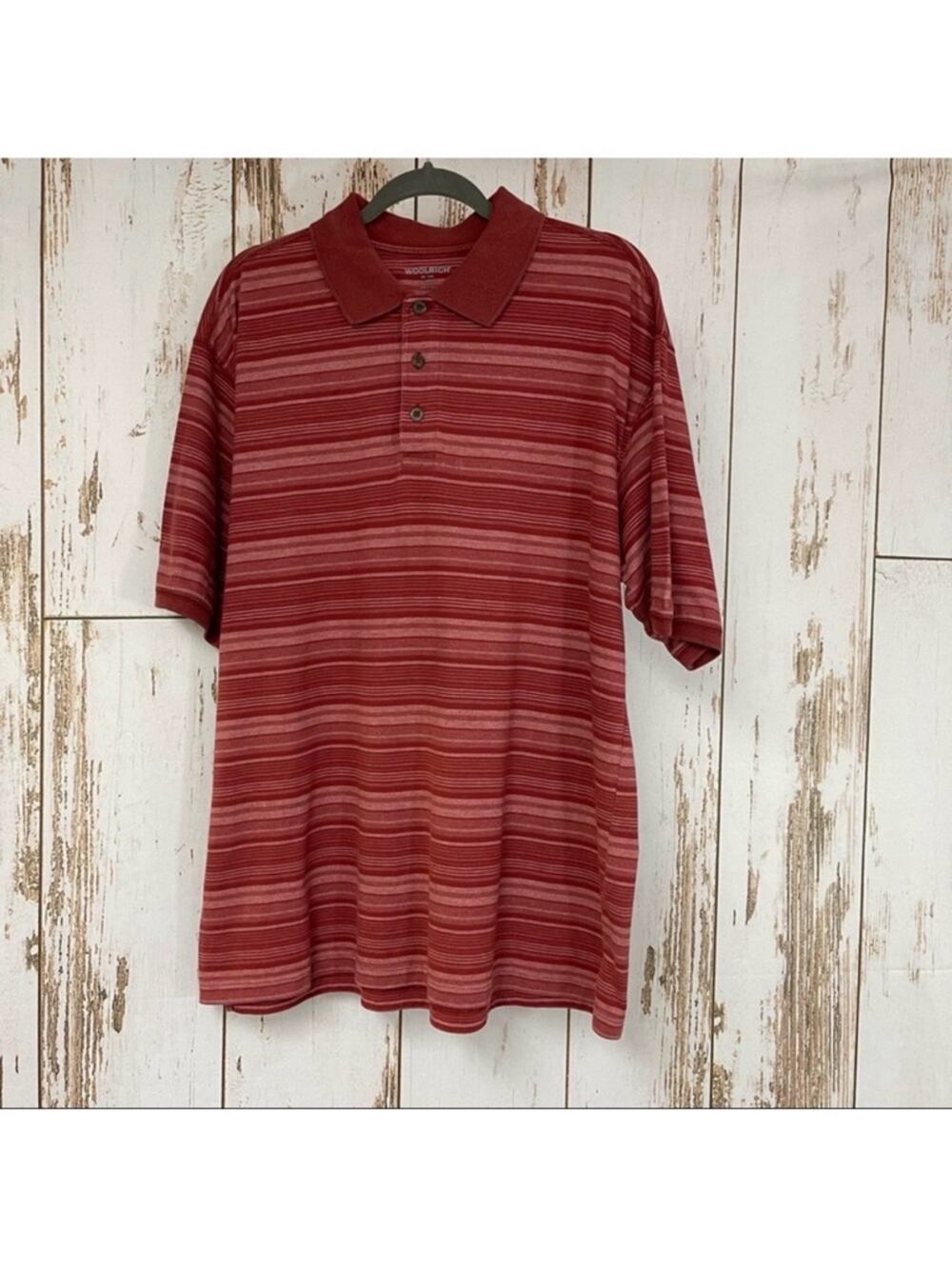Woolrich. Striped Polo Shirt. Size Large. In excellent condition!
